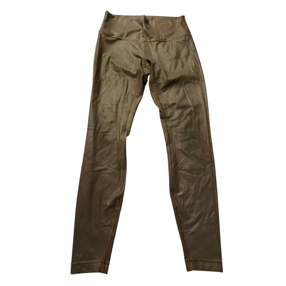 Lululemon wunder under high rise tight gold foil size 8 28"